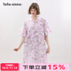 tutuanna全棉睡衣女夏 雙層紗HelloKitty滿(mǎn)印和服短袖家居服套裝 淺粉色睡裙 均碼 (適合身高155-170cm體重80