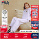 FILA【套裝】斐樂(lè )兒童衛衣衛褲2025冬季新款男女中大童休閑兩件套 櫻花淺粉-PK 130