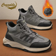 鱷魚(yú)恤高幫鞋冬季男加絨加厚保暖棉鞋耐磨皮毛一體戶(hù)外中幫雪地靴 灰色 40