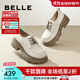 百麗（Belle）百搭牛津鞋女通商場(chǎng)同款通勤厚底小皮鞋B1Q1DCM4預售 米色 37 (235mm)