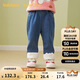 巴拉巴拉balaOne兒童長(cháng)褲女童寶寶直筒牛仔褲加絨保暖2025冬208425108008