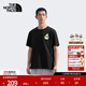 北面（The North Face）男女同款TDC印花系列短袖T恤戶(hù)外透氣25春夏新款|8GYY JK3/宇宙黑 L (175)