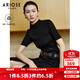 艾諾絲雅詩(shī)【商場(chǎng)同款】2025秋季新品通勤百搭100%綿羊毛針織衫女30818025 黑色 L
