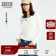 Teenie Weenie小熊女裝T恤2025秋季新款簡(jiǎn)約時(shí)尚氣質(zhì)撞色圓領(lǐng)長(cháng)袖 象牙白 M