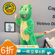 G.duck童裝兒童睡衣男童連體珊瑚絨恐龍睡袋寶寶秋冬加厚家居服小童冬季 綠色【連帽龍】 加厚法蘭絨 130 建議120-130cm7-8歲cm