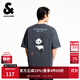 杰克·瓊斯（JACK&JONES）男裝25年棉質(zhì)涼感短袖T恤男士夏季潮流寬松卡通熊貓印花半袖t恤 E44黑砂色 寬松版，卡碼拍小 L 180