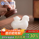 蘇氏陶瓷（SUSHI CERAMICS）冰種玉瓷馬上有錢(qián)茶寵擺件禮盒裝茶桌茶具配件高檔伴手禮