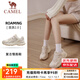 駱駝（CAMEL）漫游2代男鞋女鞋復古慢跑步厚底緩震休閑運動(dòng)鞋子 7035，淺米白/奶咖棕，女 37