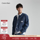 Calvin KleinJeans秋冬男士ck仿羊羔絨內里翻領(lǐng)美式復古潮殼牛仔外套J325844 1A4-牛仔藍 XS