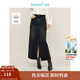茵曼（INMAN）前開(kāi)衩工裝牛仔裙2025春秋女裝新款顯高顯瘦大口袋包臀裙子 牛仔黑 M