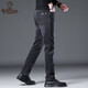 GOLDLION G+金利來(lái)黑灰色牛仔褲男秋冬款修身直筒彈力休閑長(cháng)褲新款加絨男褲 206H黑灰 厚款 31 腰圍【2尺4】