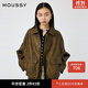 moussy 新品復古摩登機車(chē)風(fēng)做舊皮衣外套女010HA630-6751 060棕色 均碼 00020/F