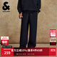 杰克·瓊斯（JACK&JONES）男裝25年秋冬季褲子男直筒寬松緊腰抽繩衛褲運動(dòng)休閑長(cháng)褲潮流男褲 E43純黑色 寬松版型，卡碼拍小 30 170