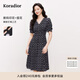 珂萊蒂爾2025夏季新款復古波點(diǎn)連衣裙女V領(lǐng)短袖經(jīng)典裙子 黑色 L