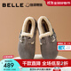 百麗（Belle）全麥吐司毛里勃肯鞋女25冬商場(chǎng)款保暖增高休閑鞋E6V1DDM5預售 灰色 38