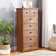 JGDAK田園現代簡(jiǎn)約實(shí)木臥室五斗柜收納斗櫥桐木客廳儲物柜白色整裝柜子 封閉烤色七斗（52*30*107） 1個(gè)