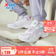特步（XTEP）兒童童鞋女童科技旋鈕扣蝴蝶幫面休閑鞋 新白色/淡紫色 34碼