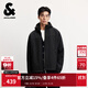 杰克·瓊斯（JACK&JONES）男裝25年秋冬季軟殼外套男士連帽防潑水戶(hù)外加絨保暖寬松休閑夾克 E43純黑色 常規 L （180）