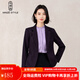 名師路綿羊毛西裝外套年冬季新款長(cháng)袖修身時(shí)尚ol一?？鄹删毰弦?深紫66 2XL
