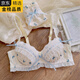 GIOIO日本進(jìn)口新品公主風(fēng)薄杯文胸套裝 印花卡哇伊可愛(ài)蝴蝶結聚攏內衣 藍色印花 XL 38/85B(內褲)