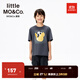 little MO&Co.熊貓系列 little moco童裝25夏新款男女童索羅娜涼感速干短袖T恤 深灰色 160 160/76
