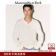 Abercrombie & Fitch男裝25秋冬新款美式百搭棉質(zhì)華夫格亨利領(lǐng)針織長袖T恤124-5647 白色 L (180/108A)