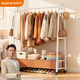 佳幫手落地晾衣架收納衣服室內家用陽(yáng)臺臥室晾衣服曬被神器100cm奶油白