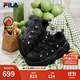 斐樂(lè )（FILA）官方女鞋豌豆加絨鞋老爹鞋2025冬季新款休閑厚底運動(dòng)鞋 黑-BK 37.5