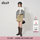 DZZIT地素工裝短裙春秋工裝風(fēng)松緊腰口袋半包裙設計小眾 深卡其色 XS