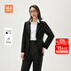 海瀾之家（HLA）西服套裝女款春秋一?？蹥赓|(zhì)西裝套裝女 黑色Y4【西服+西褲】 M 160/84A 建議100-115斤