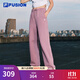 FILA FUSION斐樂(lè )潮牌針織長(cháng)褲女2025秋季新款時(shí)尚寬松純棉休閑褲 灰粉紫-PU M 165/66A/M