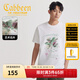 卡賓（CABBEEN）【多層印繡】涼感短袖T恤夏季新款休閑百搭上衣彩色刺繡花卉 漂白色02（舒適版型） L /175/50