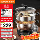 蘇泊爾（SUPOR）不銹鋼電蒸鍋 家用多功能電煮鍋  蒸包子蒸魚(yú)電熱鍋 燉蒸煮一體鍋電火鍋 15L多用途鍋 ZN32YK12