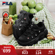 FILA 斐樂(lè )女鞋運動(dòng)鞋豌豆鞋加絨老爹鞋2025冬季新款厚底鞋舒適休閑鞋 黑-BK 38.5