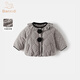 班喜迪女童棉服冬季兒童寶寶洋氣外套冬裝棉衣童裝棉襖夾棉保暖印花上衣 灰色 100