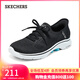 斯凱奇（Skechers）女鞋秋季閃穿鞋舒適休閑一腳蹬健步鞋125213 黑色/淺綠色/BKAQ 38