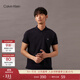 Calvin KleinJeans夏季男士商務(wù)休閑ck簡(jiǎn)約印花純色翻領(lǐng)短袖T恤POLO衫J322253 CHW-藏青色 S