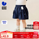 minibala迷你巴拉巴拉女童短褲夏裝純棉柔軟寬松泡泡棉A擺寶寶萌趣褲子 深藍80835 100