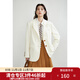 獨束大碼女裝颯爽干練時(shí)尚設計感西裝女微胖mm春季經(jīng)典寬松通勤外套 白色 3XL (尺碼：5)