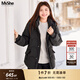MsShe【90%白鴨絨】大碼女裝2025新款冬裝胖mm時(shí)尚寬松連帽羽絨服外套 黑色現貨 3XL