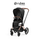 Cybex鉑金線(xiàn)Priam4代高景觀(guān)嬰兒推車(chē)雙向可平躺新生兒高端出生禮物 賽亞黑布套+玫瑰金車(chē)架