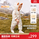 英氏（YEEHOO）兒童羽絨服秋冬納米抗菌輕薄款嬰兒羽絨服連體衣超韌絨 林中雪人 90 cm-充絨量51g-建議1-2歲