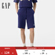 GAP男裝2025夏季新款印花logo輕薄抽繩運動(dòng)短褲寬松休閑褲727013 深藍色 M (170/80A) 亞洲尺碼