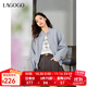 LAGOGO淺藍立領(lǐng)短外套女拉谷谷2025年春新款甜酷運動(dòng)風(fēng)全棉夾克衫 淺藍色 L