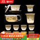金鑲玉功夫茶具整套裝陶瓷茶壺茶杯送人禮品盒高檔羊脂玉白瓷 勝境套裝