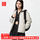 優(yōu)衣庫【狂歡價(jià)】女裝PUFFTECH空氣棉服連帽外套/478571 30 淺米色 M