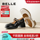 百麗（Belle）牛皮粗跟瑪麗珍鞋女商場(chǎng)同款通勤單鞋小皮鞋3A601AQ4 米色 38 (240mm)