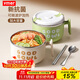 ymer泡面碗宿舍學(xué)生帶蓋大容量瀝水食品級不銹鋼飯面碗上班族個(gè)人專(zhuān)用