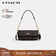 蔻馳（COACH）女士HAILEY20小號字母徽標鏈條單肩腋下包胡桃木色拼黑色CAN70