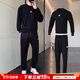 阿迪達斯（adidas）運動(dòng)套裝男25秋冬新款運動(dòng)服舒適透氣衛衣套頭衫時(shí)尚衛褲針織長(cháng)褲 簡(jiǎn)約衛衣+時(shí)尚長(cháng)褲/主推款 L/180（建議體重150-170斤）